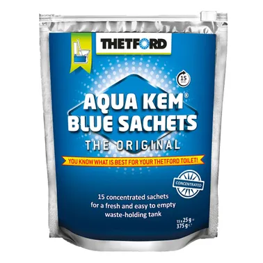 Thetford Aqua Kem Blue Sachets - 15 Pack - Toilet Chemical