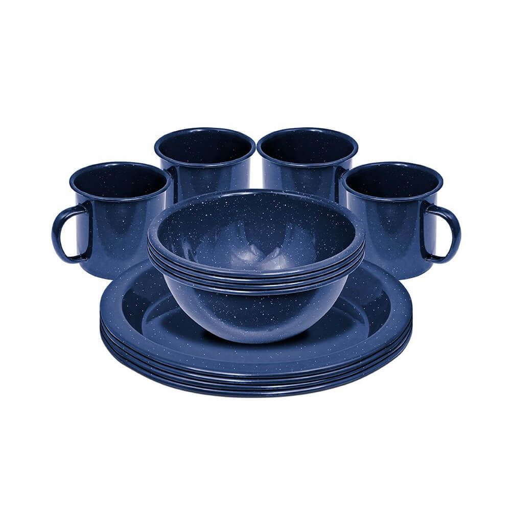 Coleman 12 piece enamel dinnerware set hotsell