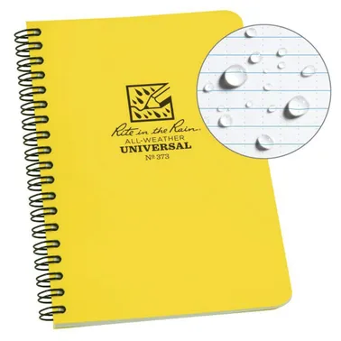 Rite in the Rain Side Spiral Waterproof Universal Notebook - 4.625 X 7 - Yellow
