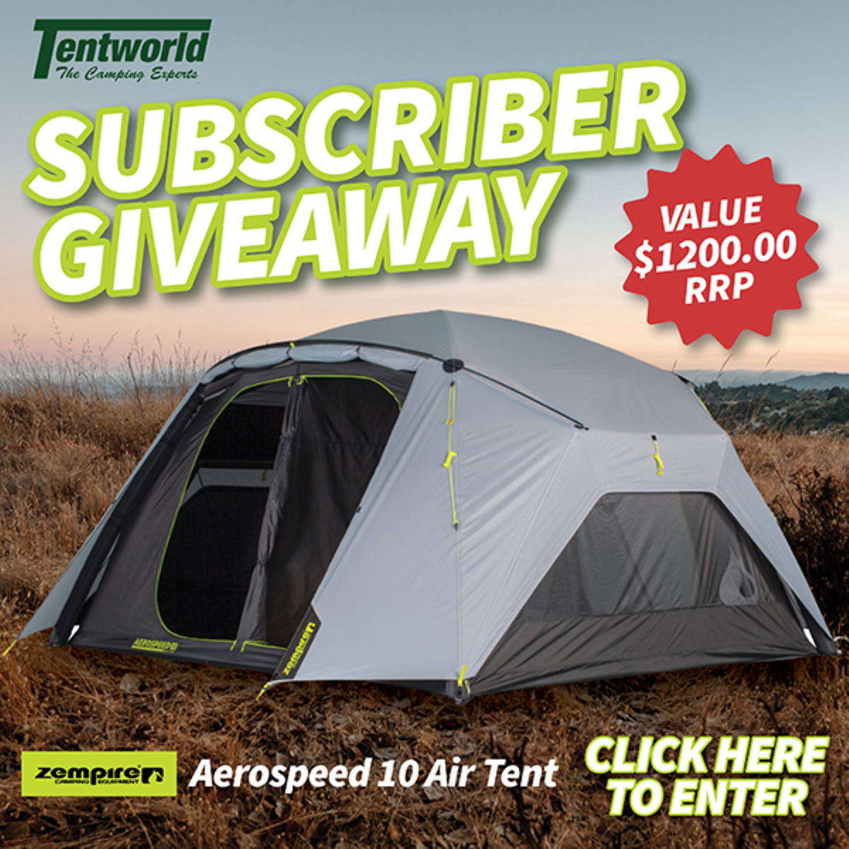 Tentworld's Monthly Subscriber Giveaway - March 2026 Tentworld's Monthly Subscriber Giveaway - March 2026