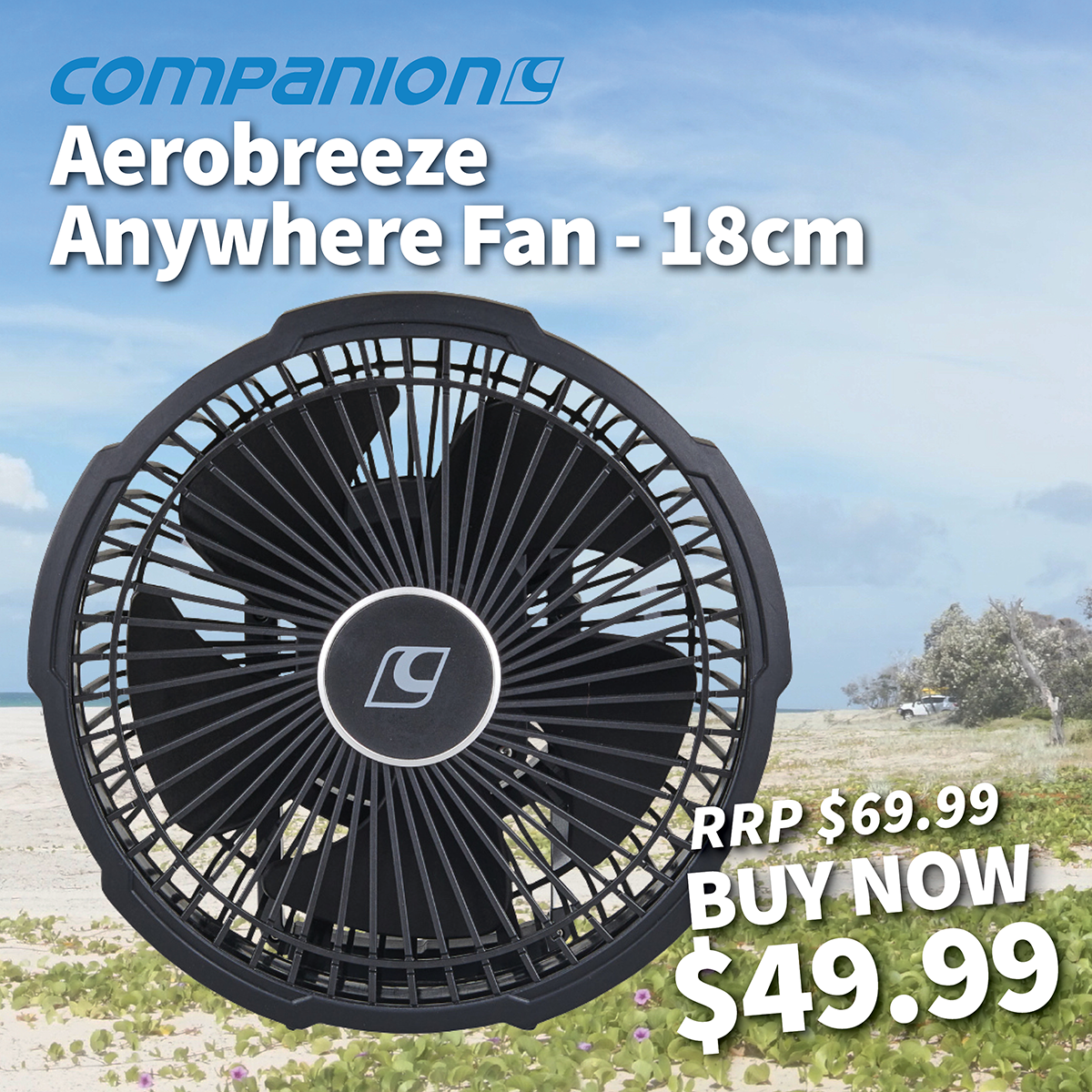Companion Aerobreeze Anywhere Fan - 18cm Companion Aerobreeze Anywhere Fan - 18cm