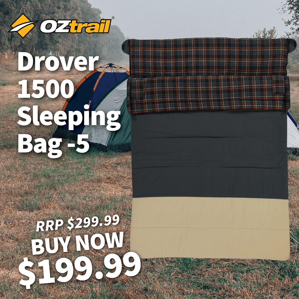 Oztrail Drover 1500 Sleeping Bag -5 Oztrail Drover 1500 Sleeping Bag -5