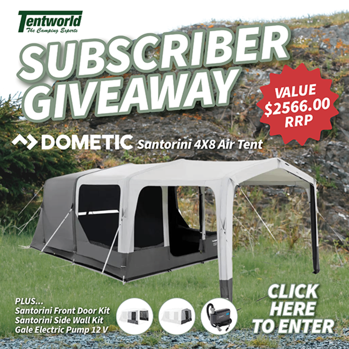 Tentworld's Monthly Subscriber Giveaway - May 2026 Tentworld's Monthly Subscriber Giveaway - May 2026