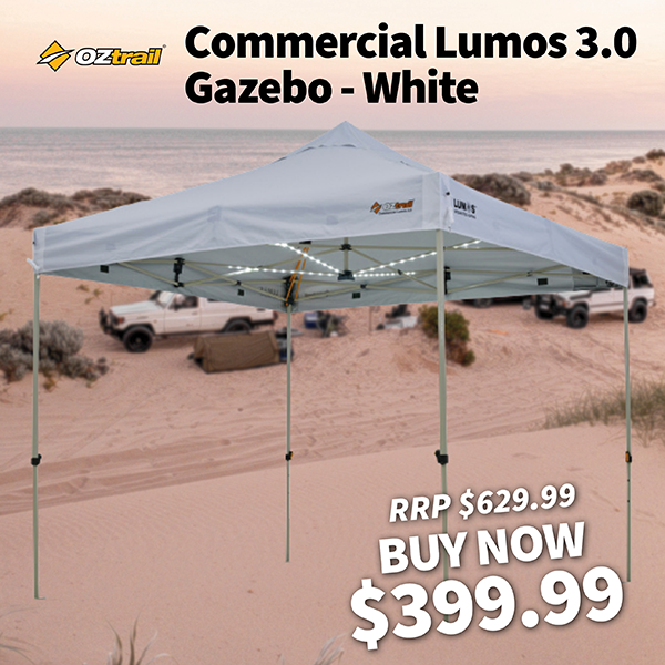 Oztrail Commercial Lumos 3.0 Gazebo - White Oztrail Commercial Lumos 3.0 Gazebo - White