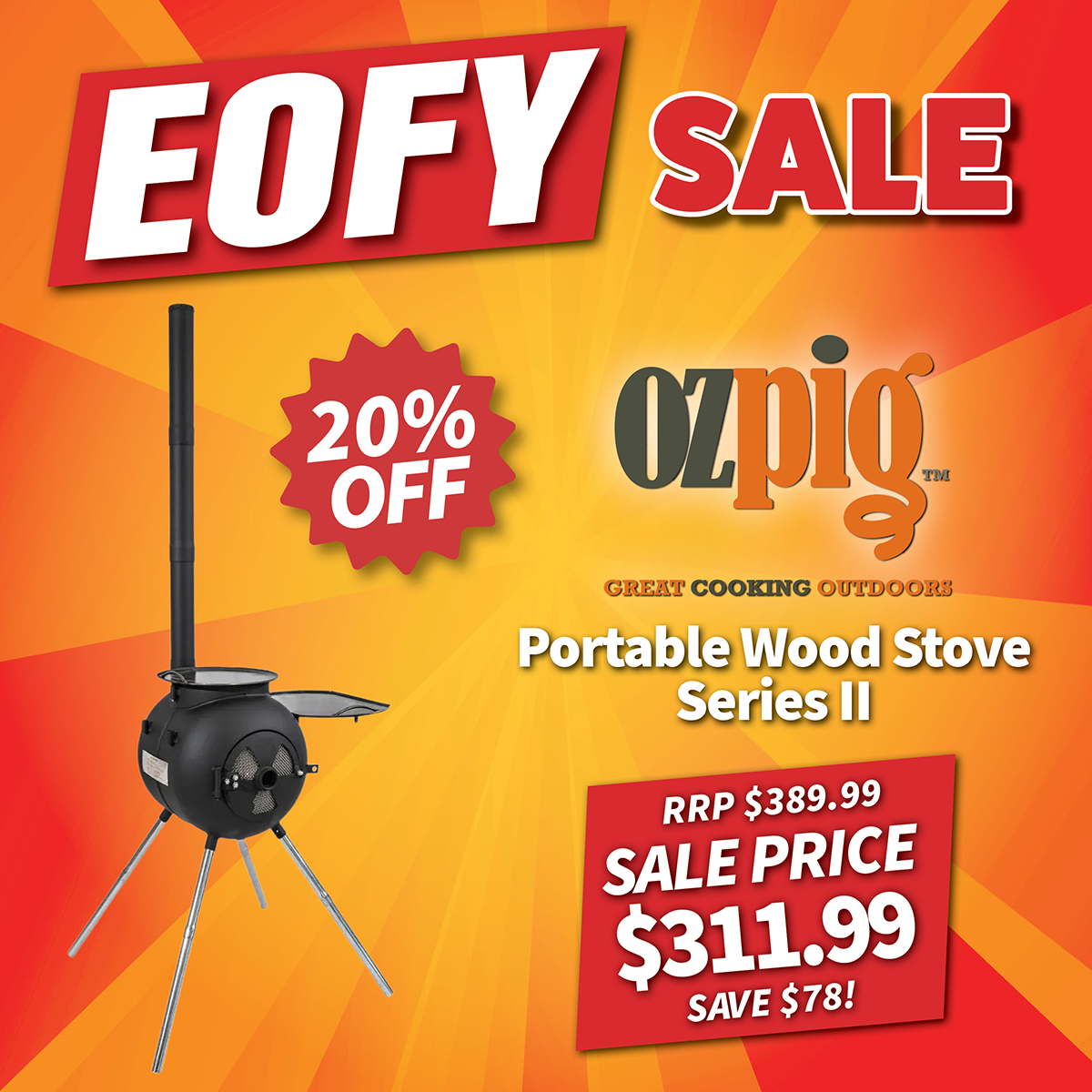 Ozpig Portable Wood Stove - Series II Ozpig Portable Wood Stove - Series II